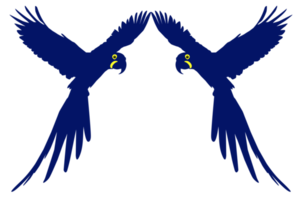 Flying Macaw Bird Silhouette for Logo, Pictogram, Art Illustration, Website or Graphic Design Element. Format PNG