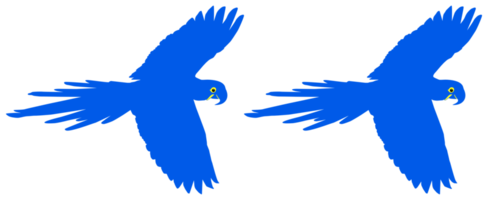 Fliegender Ara-Vogelschattenbild für Logo, Piktogramm, Kunstillustration, Website oder Grafikdesignelement. PNG-Format png