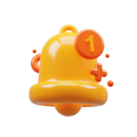 3D Rendering golden notification bell png