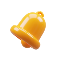 3D Rendering golden notification bell png