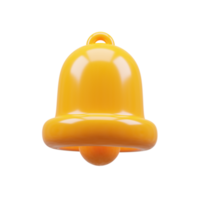 Cloche de notification dorée de rendu 3d png