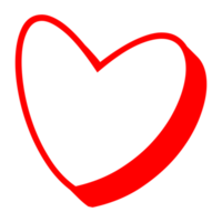 contour en forme de coeur sur fond transparent png