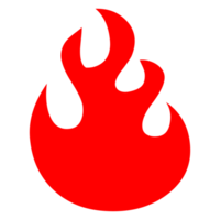 Hand drawn flame silhouette on Transparent Background png