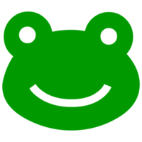 Smiling frog face on Transparent Background png
