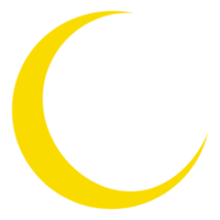 luna creciente de estilo plano sobre fondo transparente png