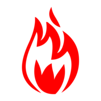 Hand drawn flame silhouette on Transparent Background png