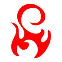 Hand drawn flame silhouette on Transparent Background png