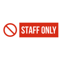 Staff only label sign on Transparent Background png