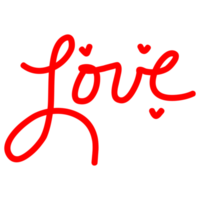 Love Lettering Calligraphy on Transparent Background png