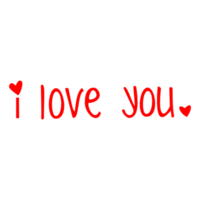 I Love You lettering on Transparent Background png