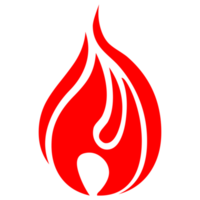 Hand drawn flame silhouette on Transparent Background png