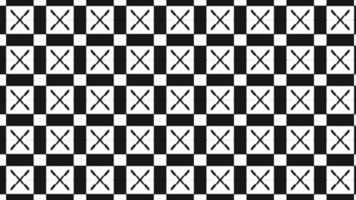 fond de carreaux de minimalisme en treillis à motif de damier noir et blanc avec forme de x au centre