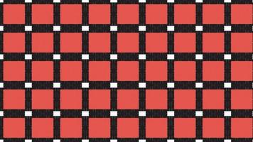 un' plaid rosso senza soluzione di continuità minimalismo piastrella in movimento sfondo consistente di nero mattone forme con un' bianca punto nel il centro video