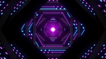 leuchtende, lebendige Neon-LED-Leuchten geometrische Tunnelschleife video