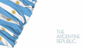 las banderas de la república argentina ondeando en la representación 3d, día de la independencia, día nacional, clave de croma, luma mate video