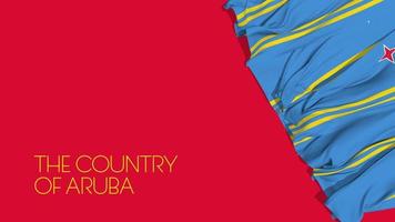 The Country of Aruba Flags Waving in The 3D Rendering, Independence Day, National Day, Chroma key, Luma Matte video