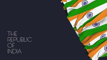 The Republic of India Flags Waving in The 3D Rendering, Independence Day, National Day, Chroma key, Luma Matte video