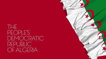 il persone democratico repubblica di algeria bandiere agitando nel il 3d rendering, indipendenza giorno, nazionale giorno, croma chiave, luma Opaco video