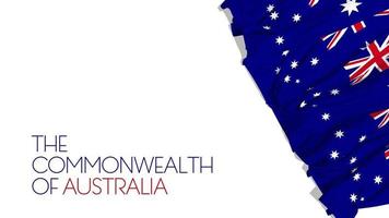 die Flaggen des Commonwealth of Australia wehen in der 3D-Darstellung, Unabhängigkeitstag, Nationalfeiertag, Chroma-Key, Luma-Matte video