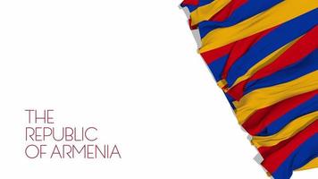 die flaggen der republik armenien wehen im 3d-rendering, unabhängigkeitstag, nationaltag, chroma-key, luma-matte video