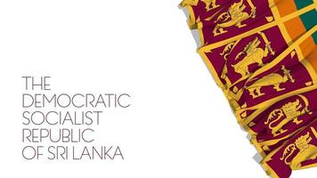 die demokratische sozialistische republik sri lanka fahnen wehen im 3d-rendering, unabhängigkeitstag, nationaltag, chroma-key, luma-matte video