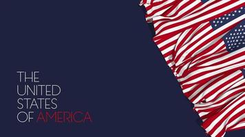 United States of America Flags Waving in The 3D Rendering, Independence Day, National Day, Chroma key, Luma Matte video