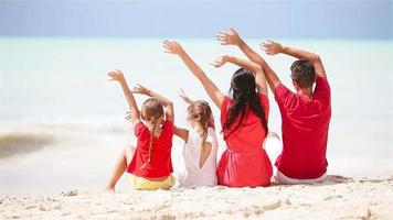 glückliche schöne familie am strand video