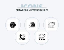 Network And Communications Glyph Icon Pack 5 Icon Design. good. sent. internet. send. solution vector