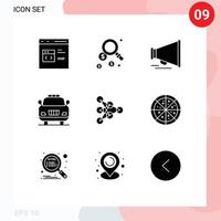 Set of 9 Modern UI Icons Symbols Signs for data deep speaker learning emergency Editable Vector Design Elements