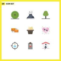 Set of 9 Modern UI Icons Symbols Signs for cart correspondence nature business reply Editable Vector Design Elements