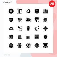 Solid Glyph Pack of 25 Universal Symbols of industry building romz startup product Editable Vector Design Elements