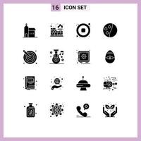 16 User Interface Solid Glyph Pack of modern Signs and Symbols of creative arrow audio hair treatment hair conditioning Editable Vector Design Elements