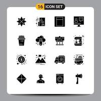 User Interface Pack of 16 Basic Solid Glyphs of junk bin switch service customer Editable Vector Design Elements