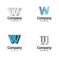 Letter W Big Logo Pack Design Creative Modern logos design for your business vector