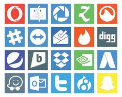 20 Social Media Icon Pack Including outlook adwords inbox nvidia brightkite vector