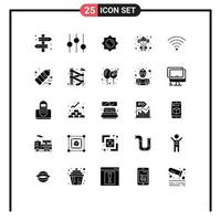 25 Creative Icons Modern Signs and Symbols of bottle signal sun connection flower Editable Vector Design Elements