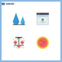 Group of 4 Flat Icons Signs and Symbols for biology home science page clothes Editable Vector Design Elements