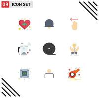 conjunto de 9 iconos de interfaz de usuario modernos símbolos signos para película internet cuatro jugo wifi elementos de diseño vectorial editables vector