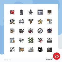 Universal Icon Symbols Group of 25 Modern Filled line Flat Colors of business team space interface hero Editable Vector Design Elements