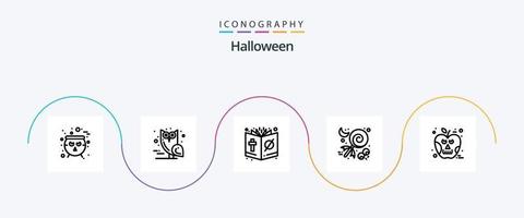 Halloween Line 5 Icon Pack Including apple. halloween. bible. celebration. religion vector