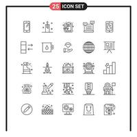 25 iconos creativos, signos y símbolos modernos de elementos de diseño de vectores editables para el cuidado de la salud de la luz del carrito de la compra