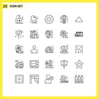 25 Universal Lines Set for Web and Mobile Applications arrow hot fruits flying air Editable Vector Design Elements