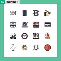 Universal Icon Symbols Group of 16 Modern Flat Color Filled Lines of user like camera bubble technology Editable Creative Vector Design Elements