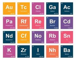 20 Preiodic table of the elements Icon Pack Design vector