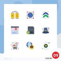 Pictogram Set of 9 Simple Flat Colors of hardware connected arrows computers website Editable Vector Design Elements