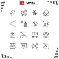 Outline Pack of 16 Universal Symbols of share server hosting screw server left Editable Vector Design Elements