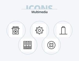 Multimedia Line Icon Pack 5 Icon Design. . . multimedia. warning. battery vector