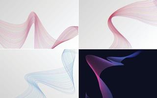 Modern wave curve abstract vector background pack for a unique and bold design