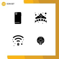 Group of Solid Glyphs Signs and Symbols for phone cafe android fashion wifi Editable Vector Design Elements