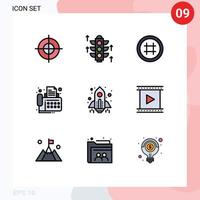 9 Creative Icons Modern Signs and Symbols of startup rocket interface device contact Editable Vector Design Elements